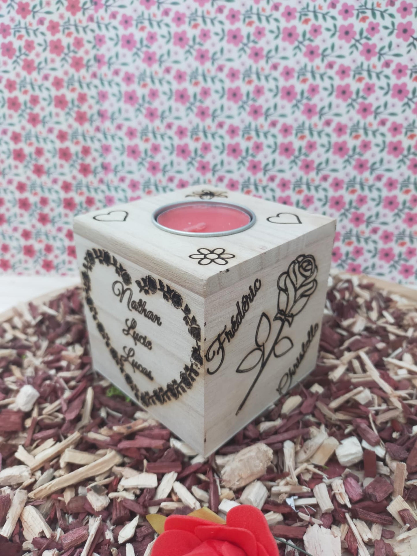 bougeoir en forme de cube