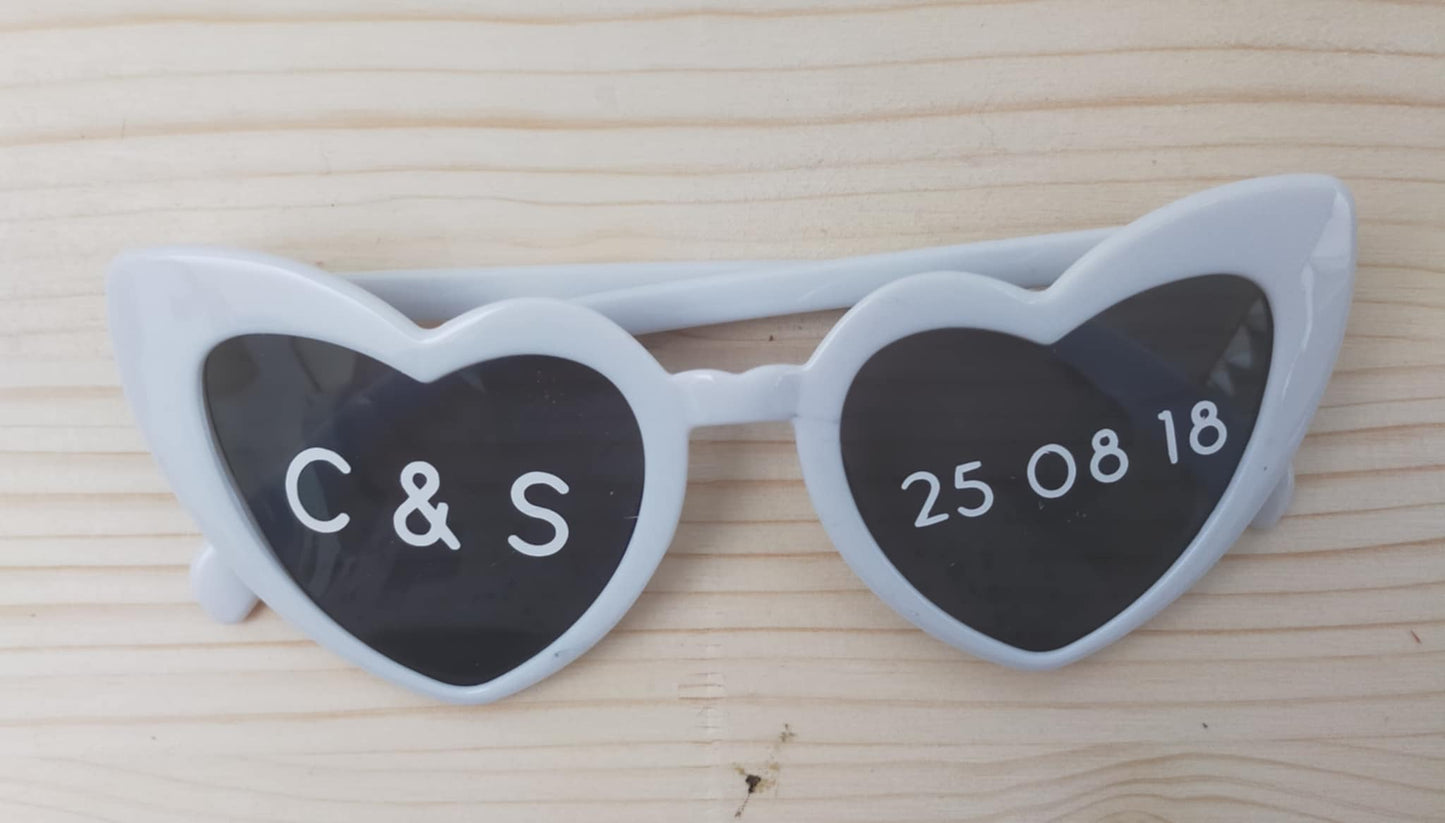 lunette de soleil en forme de coeur personnalisable