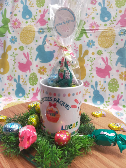 Mug pour Pâques avec ballotin de chocolat